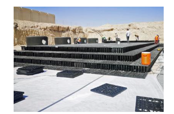 GRAF_PR_Al-Mutlaa 1.jpg GRAF planned and shipped 15 infiltration systems consisting of modular EcoBloc maxx with 6000–55,000 m3 capacities. Photo: GRAF